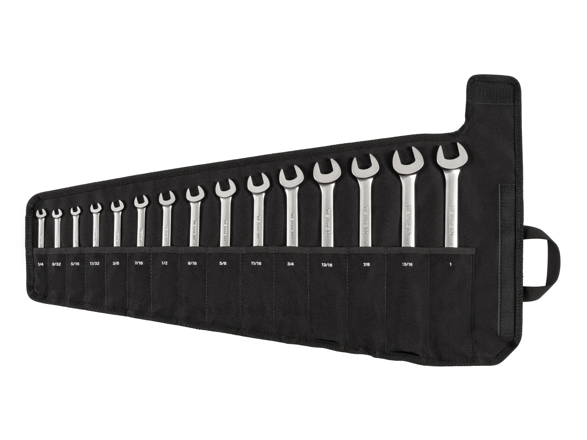 Flex Head 12-Point Ratcheting Combination Wrench Set with Roll (15-Piece)