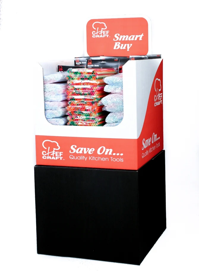 Flexible and Smoothie Straws Diplay in Floor Display