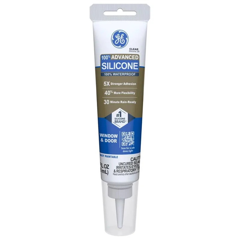 GE Advanced Clear Silicone 2 Window and Door Sealant 2.8 oz