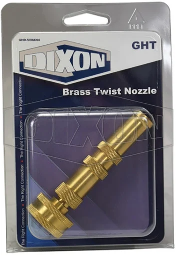 GHD-500AN4 - Brass Twist Nozzle - Retail Packaged
