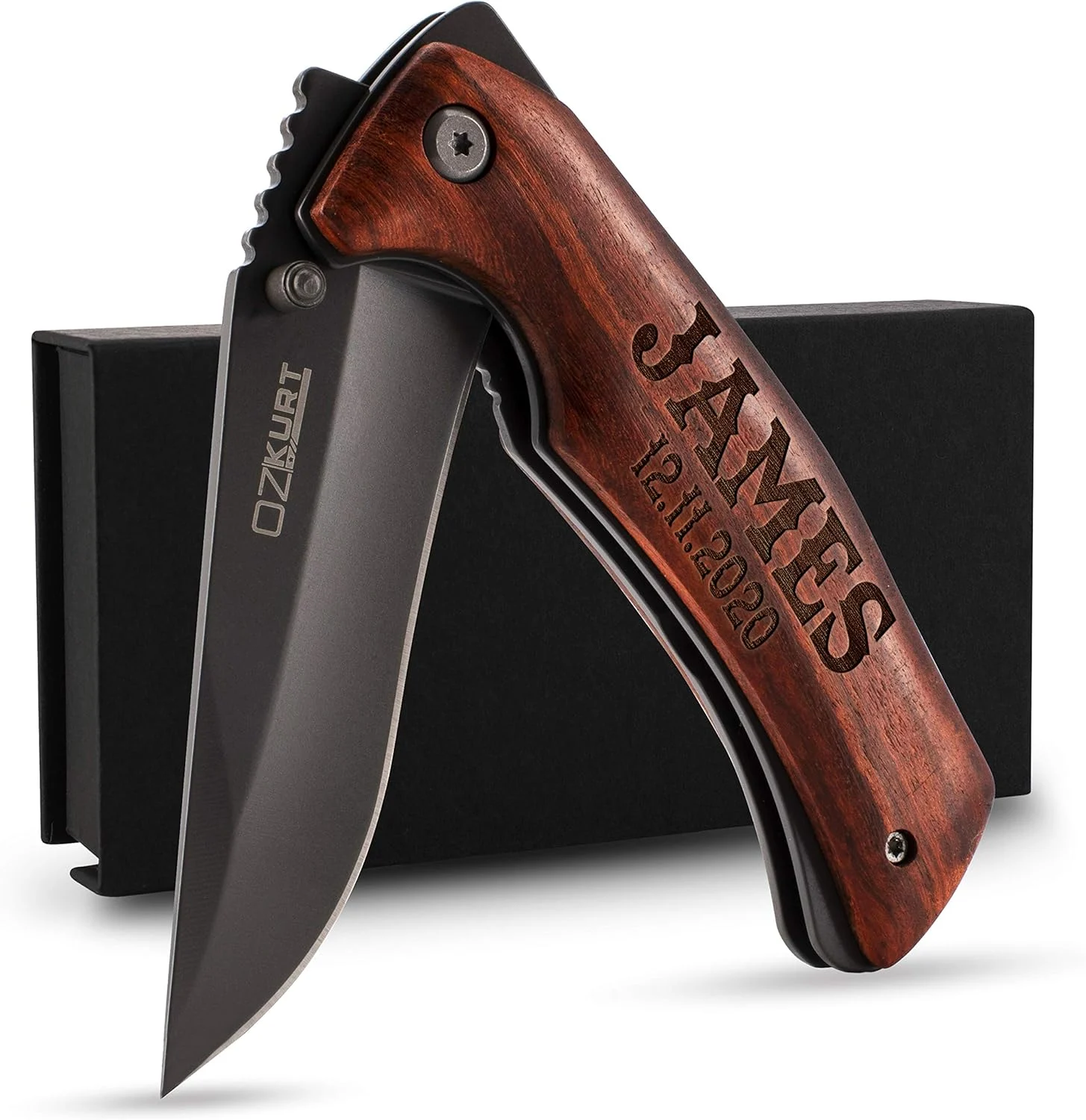 Gifts for Men, Personalized Pocket Knife with Name – Customized Folding Knife with 2 Lines of Text, Dad Gifts from Son, Daughter – Gifts for Husband, Grandpa