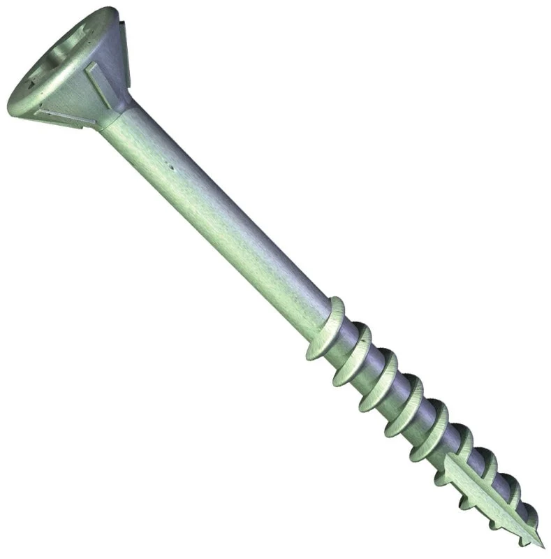 Grabber Construction XG10400G Deck Screw, 4 in L, Coarse Thread, Flat Head, Star Drive, QuickGrab Point, 1 lb