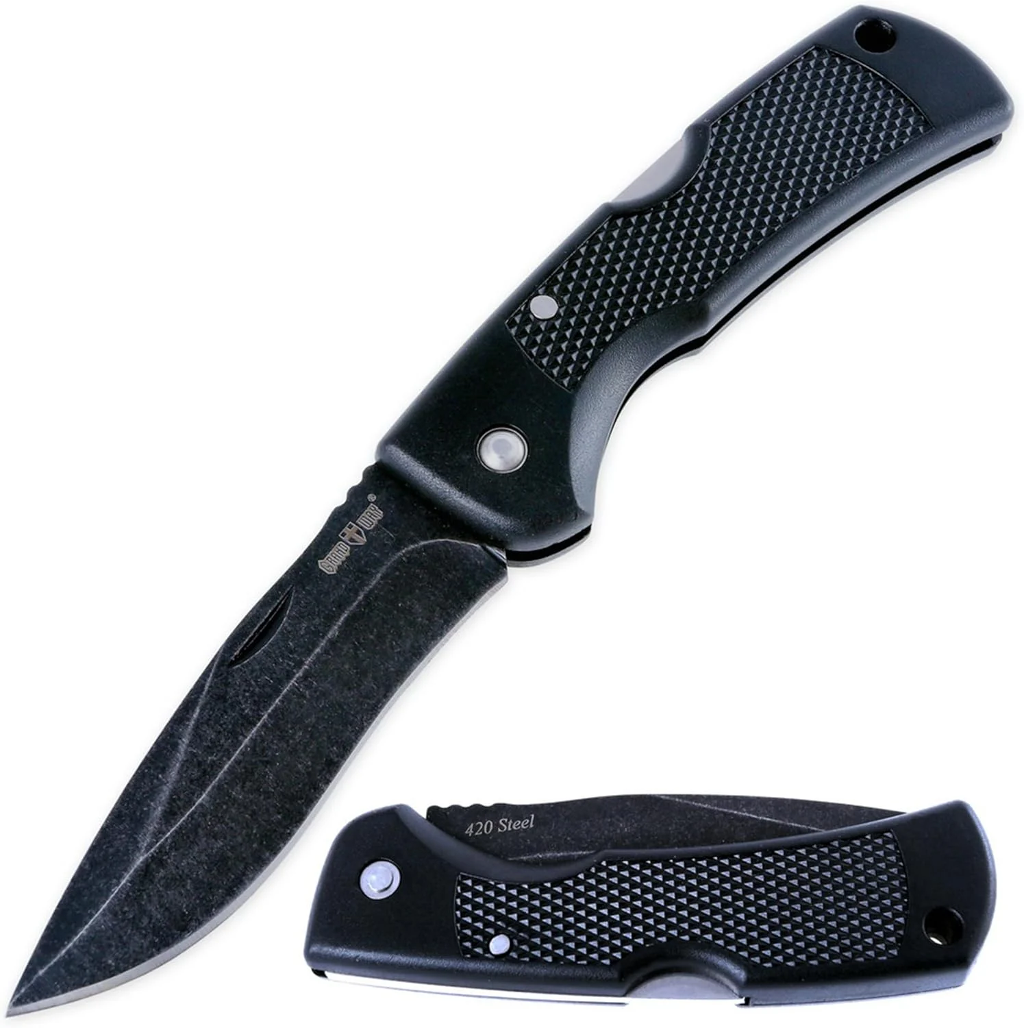 Grand Way Pocket Knife – Folding Stainless Steel Blade – EDC Tactical Pocket Knifes with Plastic Handle Back-lock – Urban Tourist Knofe Knives – Best for Camping Hiking Survival – Gifts for Men 5296