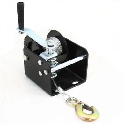 Hand Power Operated Crank Worm Gear Driven Cable Winch for Boat or Easel