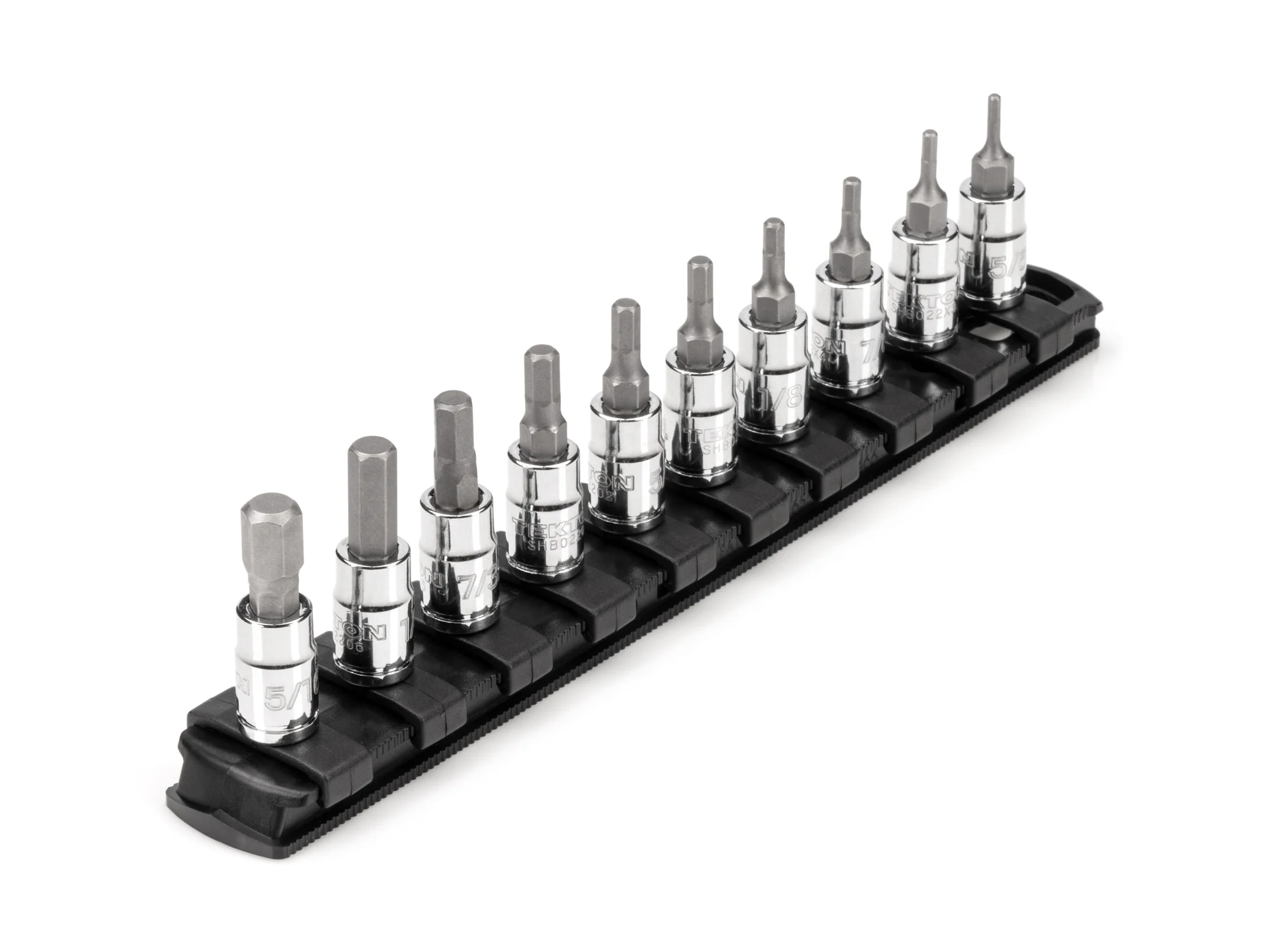 Hex Bit Socket Set with Rail (10-Piece)