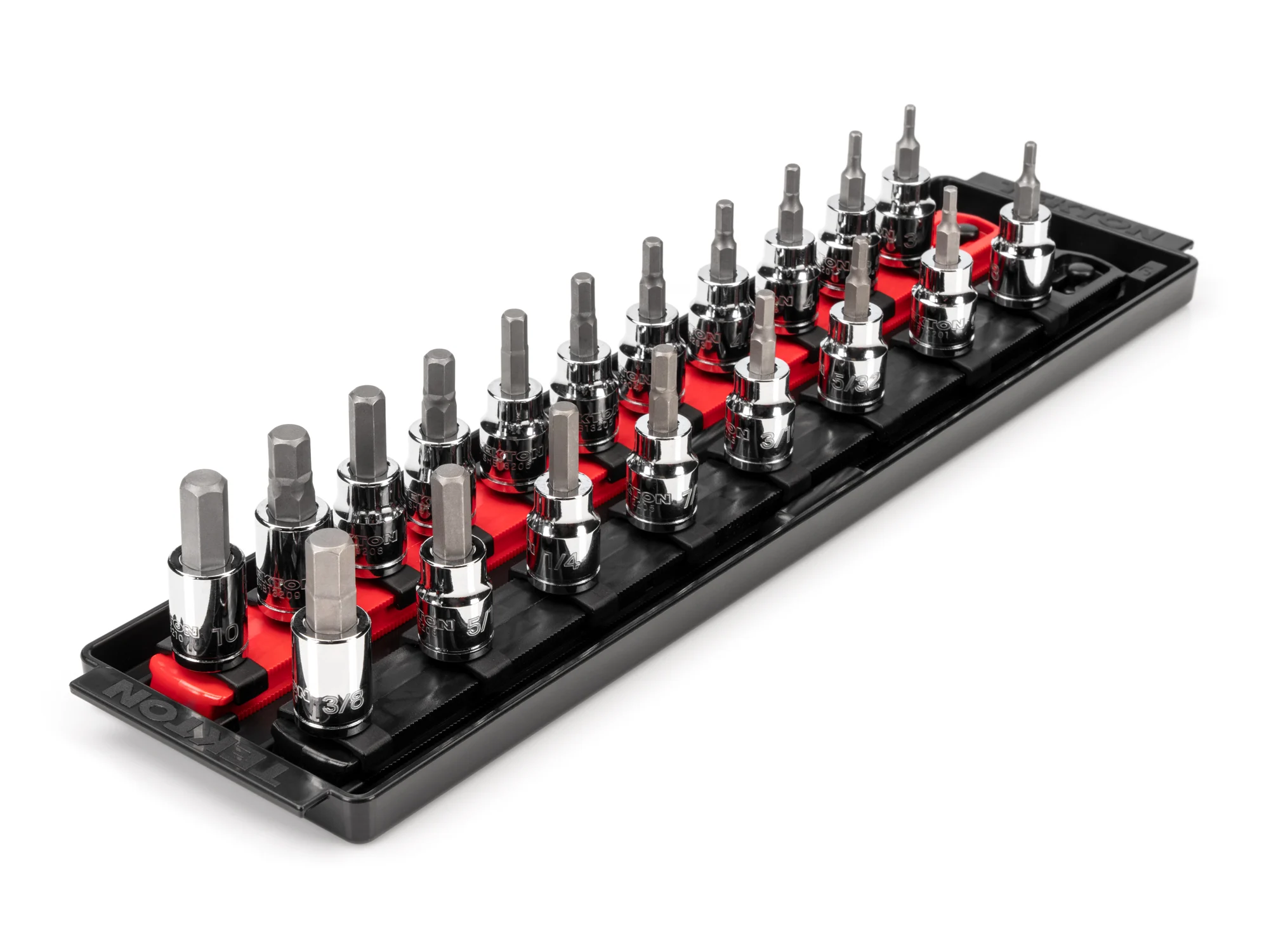 Hex Bit Socket Set with Rails and Tray (19-Piece)