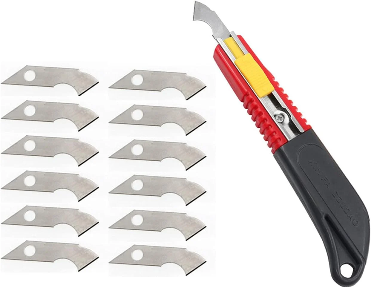 Hook Knife PVC Acrylic Board Plastic Plexiglass Hook Knife Cutting Tool with 10 Replacement Blades 161 X25X11mm