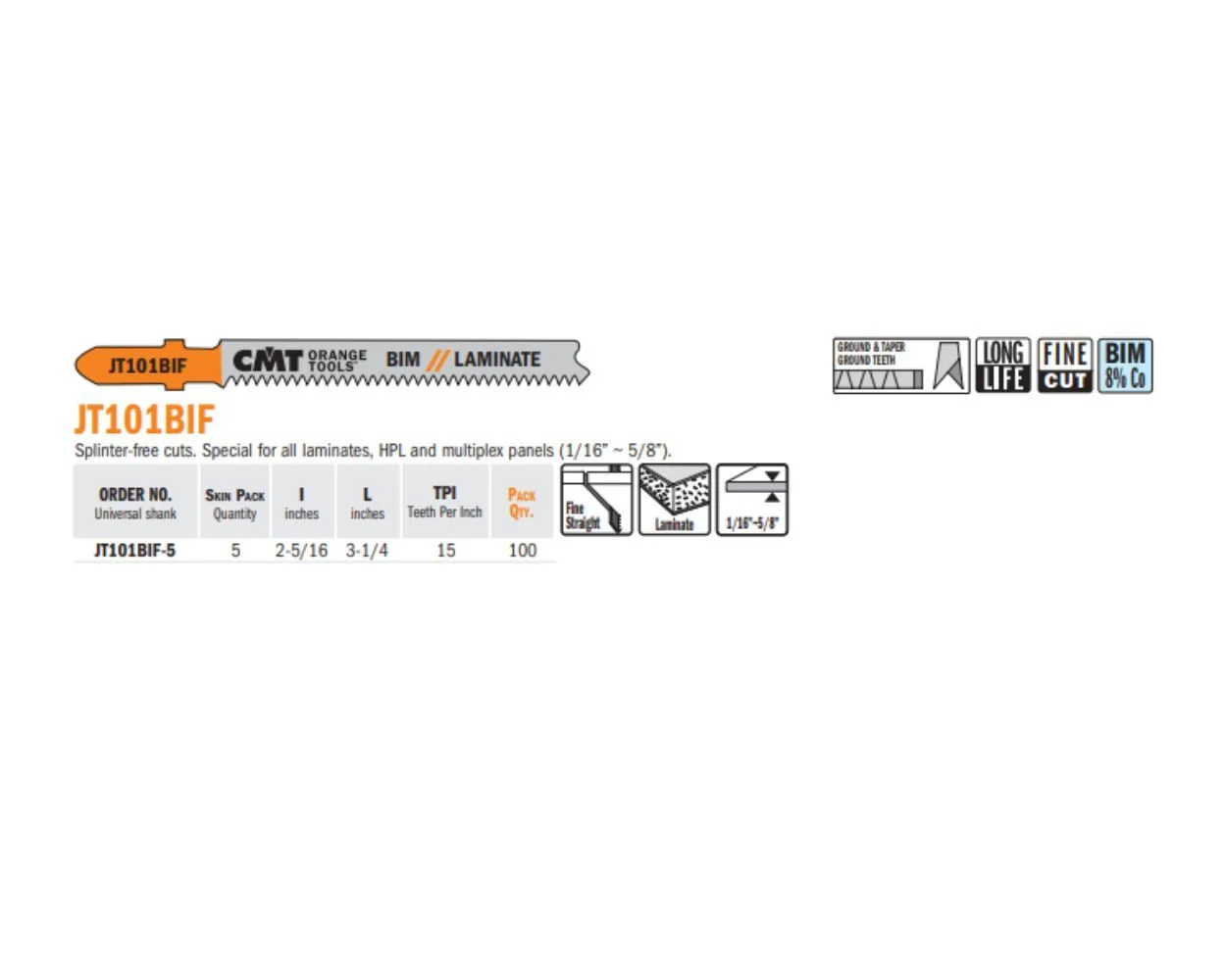 Jig Saw Blades for Laminate