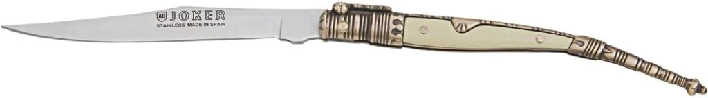 Joker Pocket Knife Decorated N107D with zamak Handle – ABS, Blade 3.54 inches, Stainless Steel 420, Fishing Tool, Hunting, Camping and Hiking