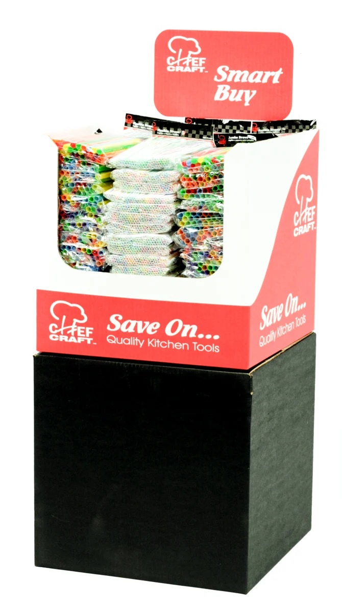 Jumbo and Flexible Straws in Floor Display