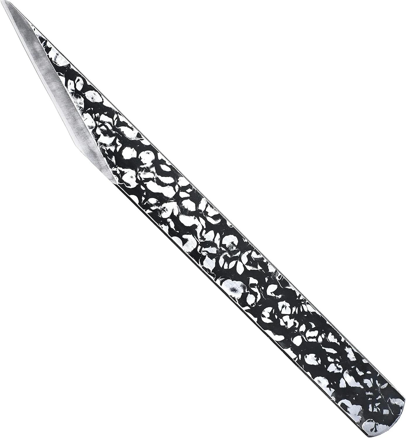 KAKURI Kiridashi Knife Left Hand 18mm, Left Handed Utility Knife for Marking, Scribing, Carving, Whittling, Woodworking, Hand Forged Japanese Carbon Steel Blade with Hammered Pattern, Made in Japan