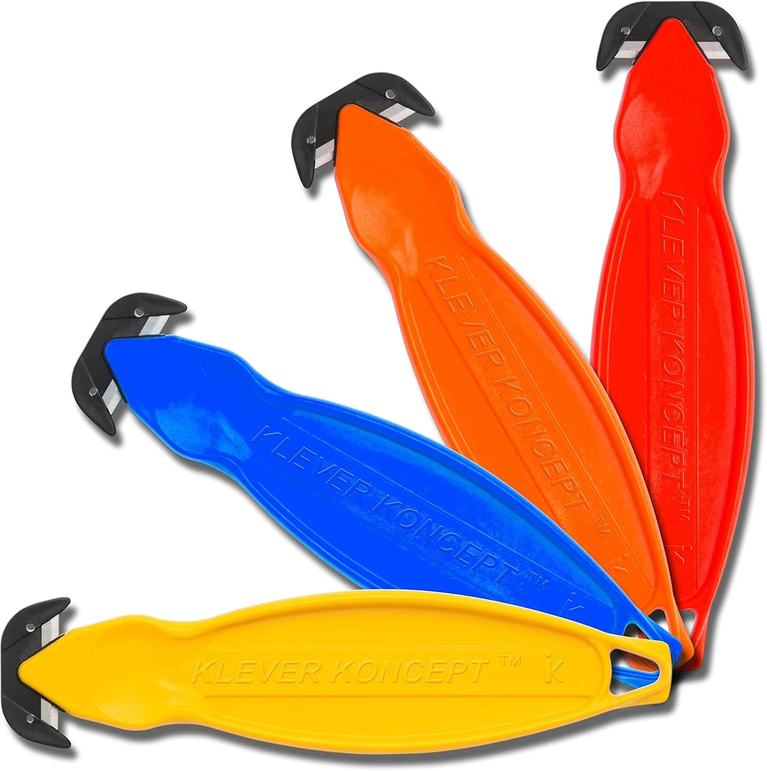 Klever Koncept Safety Cutters, Assorted Colors, Pack Of 50
