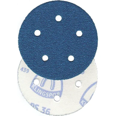 Klingspor Abrasives AZ-Plus Alumina Zirconia, 5"x 5 Hole, Hook & Loop, 36 Grit Discs, 10pk