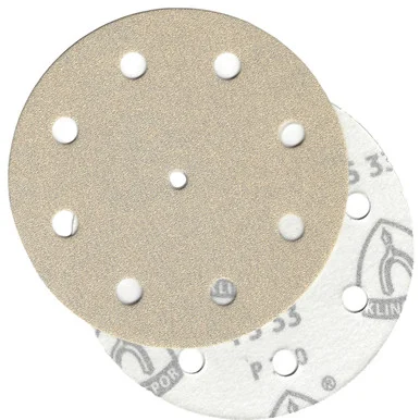 Klingspor Abrasives Stearate Aluminum Oxide, PS33, 5"x 9 Hole, 180 Grit, Hook & Loop Discs, For Festool 125 Sanders