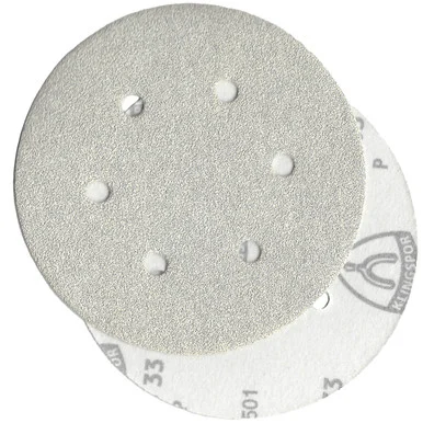 Klingspor Abrasives Stearate Aluminum Oxide, PS33, 6"x 6 Hole, 320 Grit, Hook & Loop Discs, 50pk