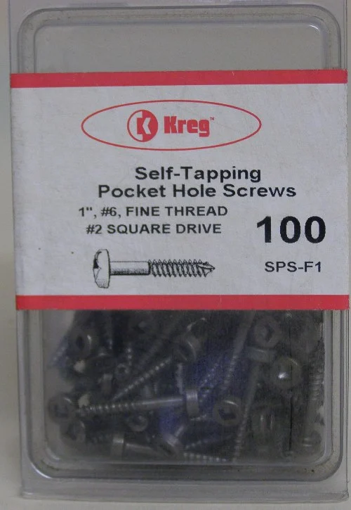 Kreg SPS-F1-100 Pocket Hole Screws 1" #6, Self-Tapping, Fine-Thread, Pan Head, 100 count