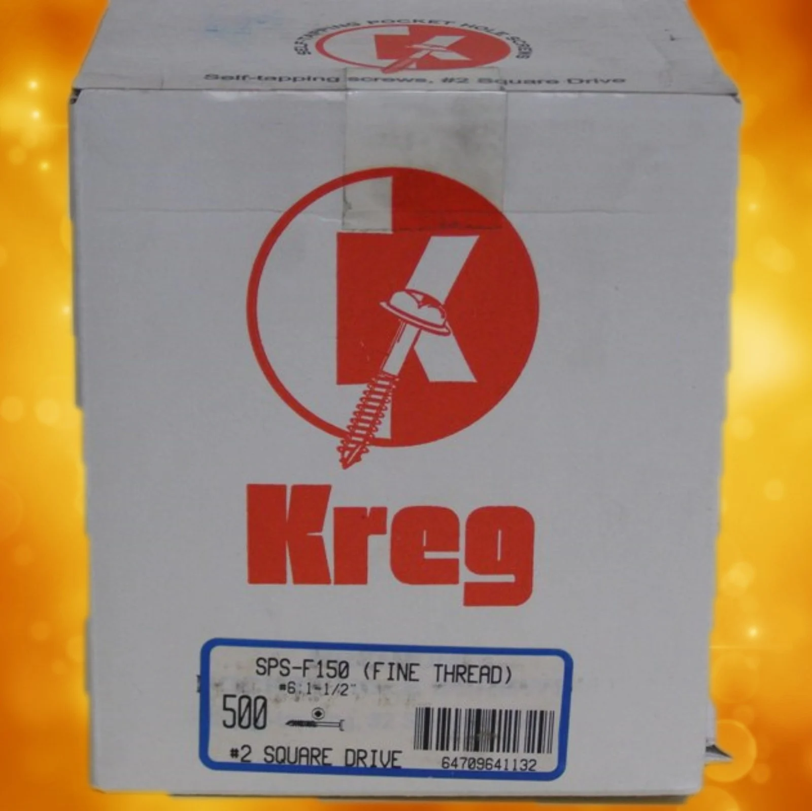 Kreg SPS-F150-500 Pocket Hole Screws 1-1/2" #6, Self-Tapping, Fine-Thread, Pan Head, 500 count