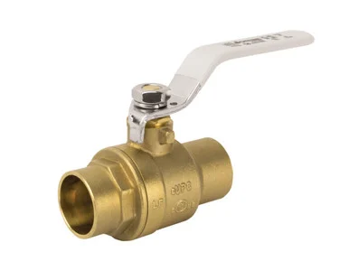 Lead Free Brass Ball Valve, Full Port, 2 Piece, Solder Connection, Dezincification Resistant Brass with Stainless Steel Ball and Stem, 600 WOG