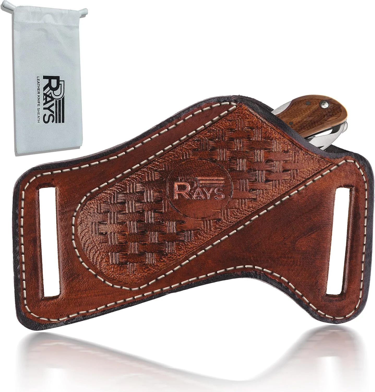 Leather Knife Sheath for Belt Pocket Folding Knife Holder Compact Draw Knifes Carrier EDC Tools Holster