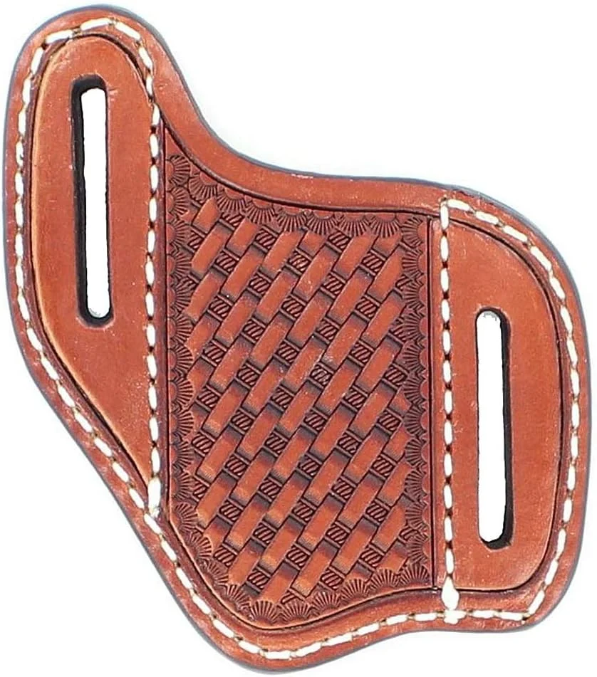 M&F WESTERN Pocket Knife Sheath Basket Diagonal Belt Loop for Secure Fastening Sleeve Tan