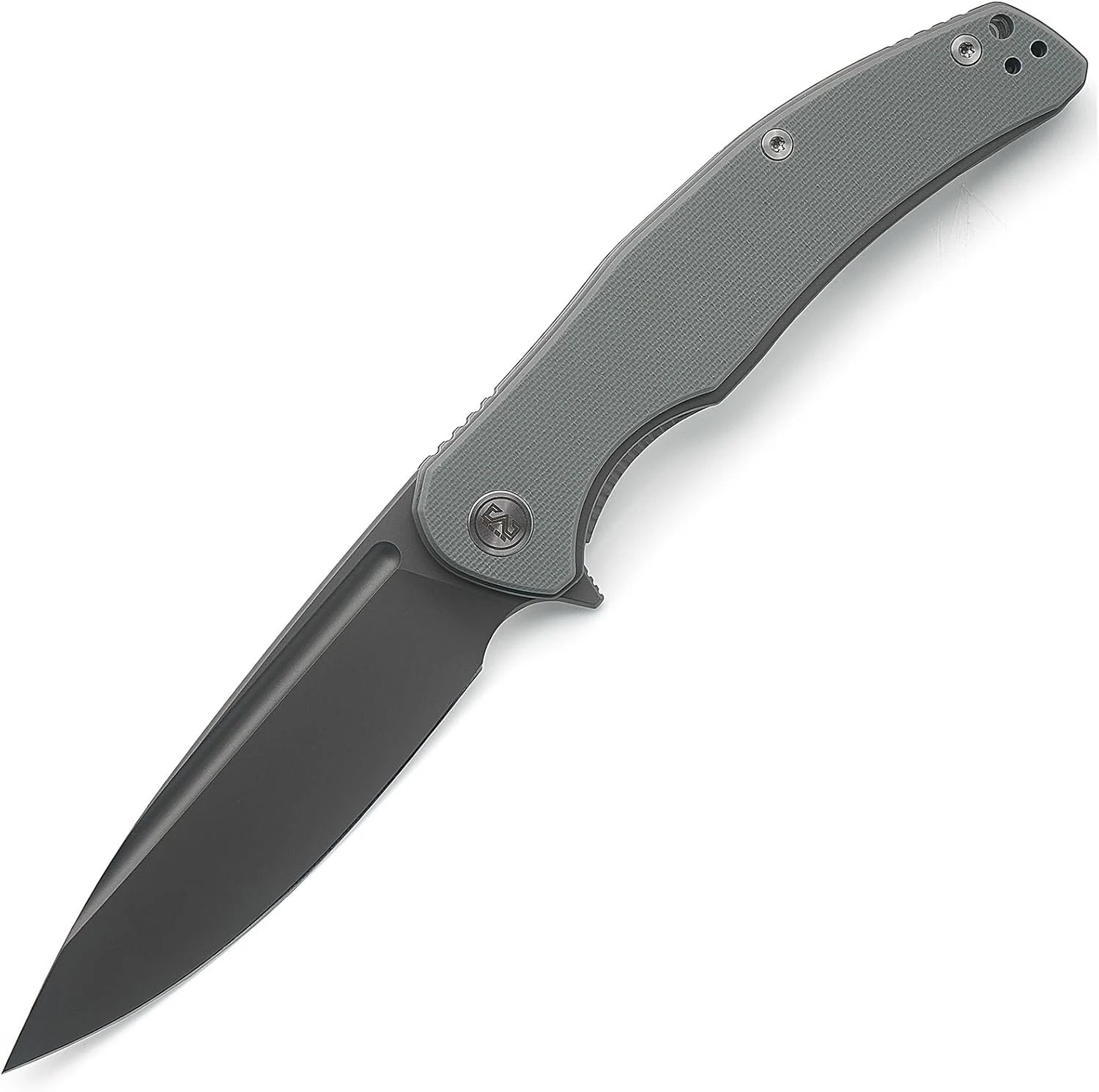 M Miguron Velona Flipper Folding Knife 4.03″ Dark Grey PVD 14c28n Blade Grey G10 Handle With Titanium Pocket Clip Camping Hiking Pocket Knife MGR-8003DGII