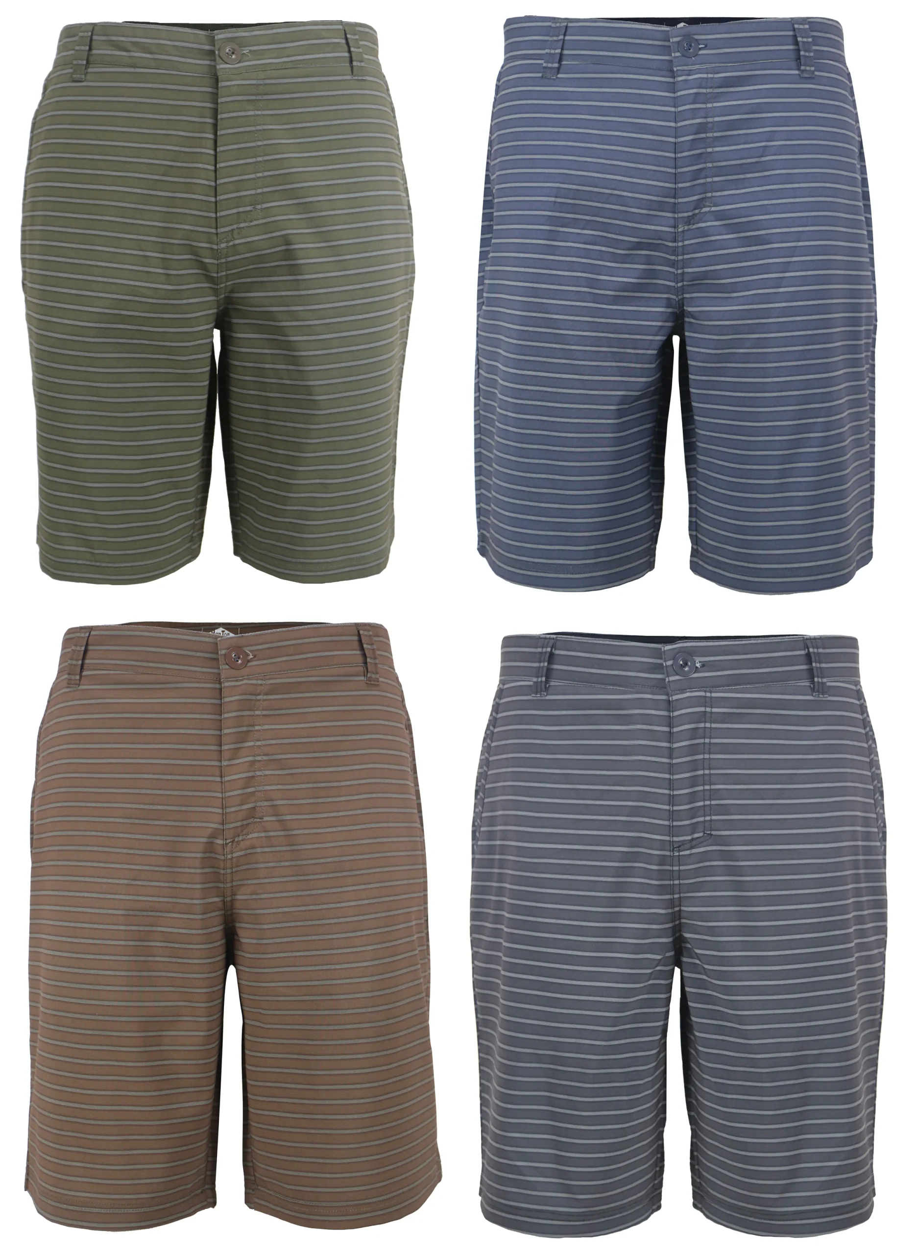 Men's 21" Amphibian Shorts w/ Front Side Pockets - Striped Prints - Sizes 30-40