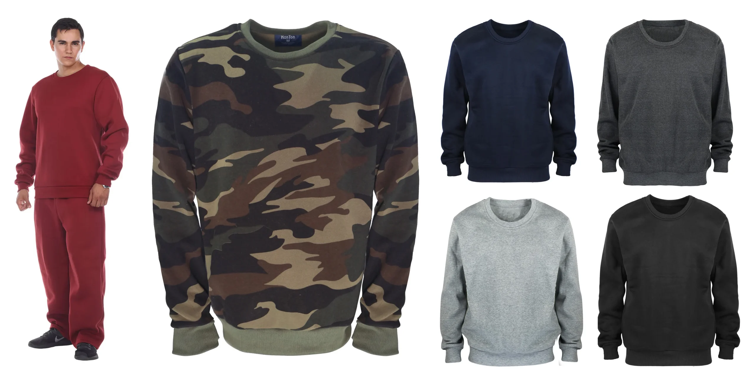 Men's Fleece Cotton Blend Pullover Sweatshirts - Choose Your Color(s)