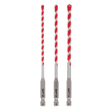Milwaukee 48-20-9050 3 pc Carbide Hammer Drill Bit Kit