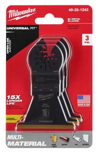Milwaukee 49-25-1243 2-1/2 Titanium Enhanced Multi Blade 3pk