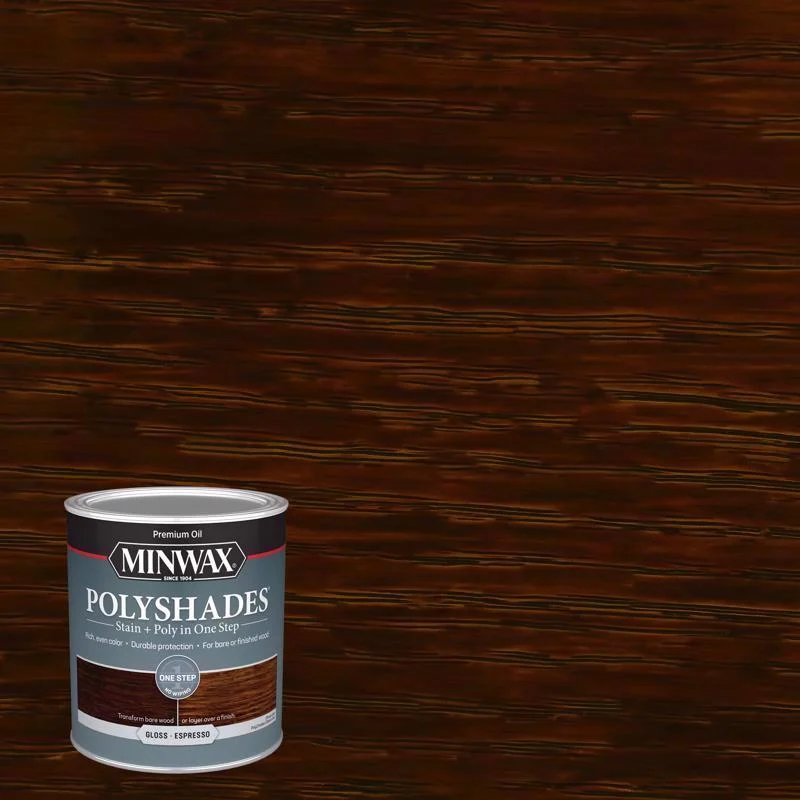 Minwax PolyShades Semi-Transparent Gloss Espresso Oil-Based Stain/Polyurethane Finish 1/2 pt