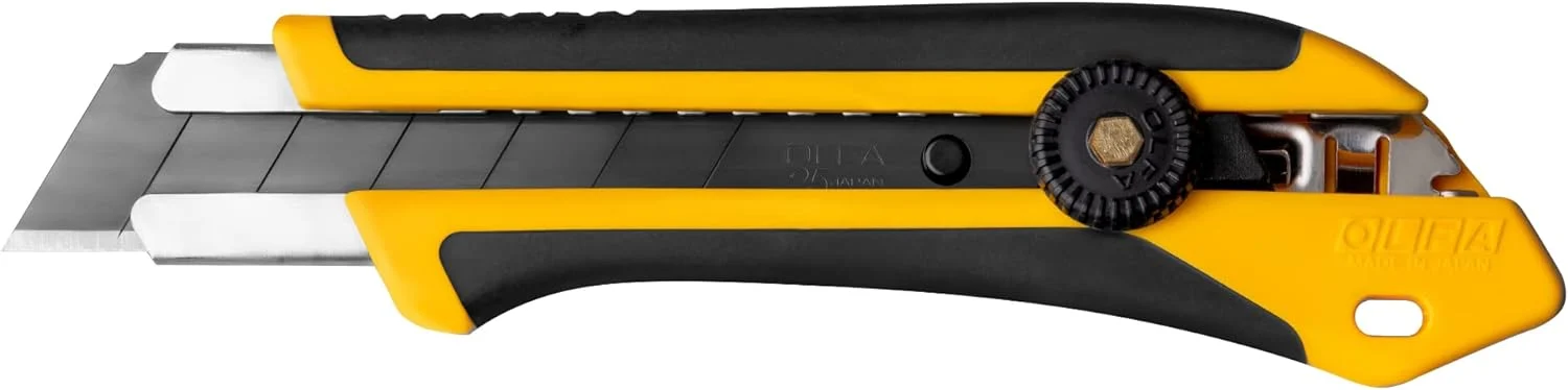 OLFA 25mm Extra Heavy-Duty Utility Knife (XH-1) – Multi-Purpose Custom Cutting Depth Utility Knife w/Reinforced Fiberglass Handle & Snap-Off Blade, Replacement Blades: Any OLFA 25mm Blade