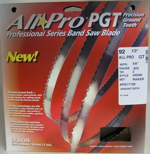 Olson 92-1/2" All Pro APG77192 Premium Band Saw Blades5/8" x .025" 3 TPI Style Hook
