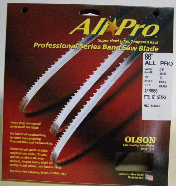 Olson AP70880 80" All Pro Band Saw Blades3/16" x .025" 10 TPI Style Regular