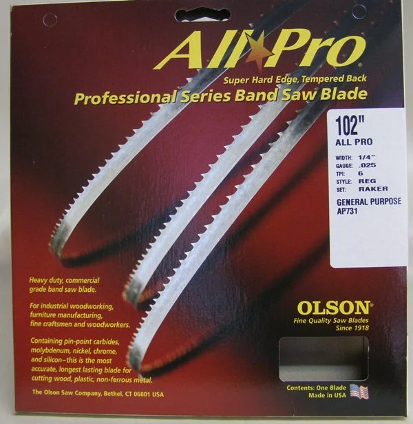 Olson AP73102 102" All Pro Band Saw Blades 1/4" x .025" 6 TPI Style Regular
