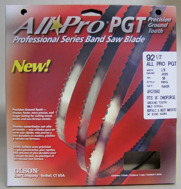 Olson APG70892 92-1/2 All Pro PGT Premium Band Saw Blades3/16" x .025" 10 TPI Style Regular