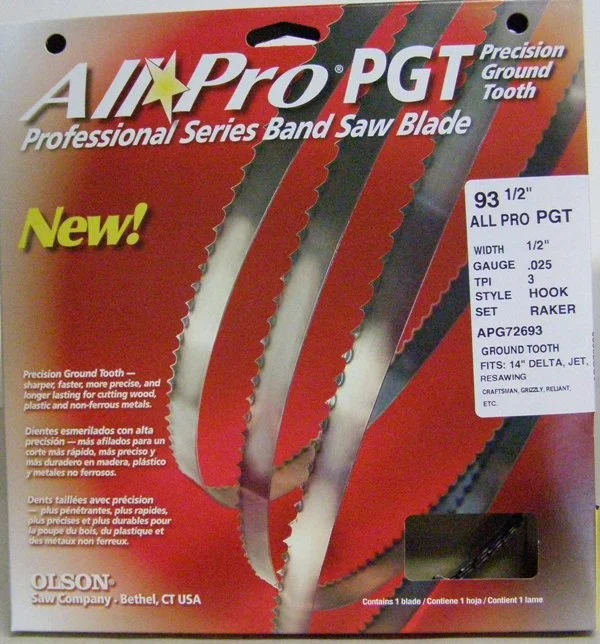 Olson APG72693 93-1/2 All Pro PGT Premium Blades 1/2" x .025" 3 TPI Style Hook
