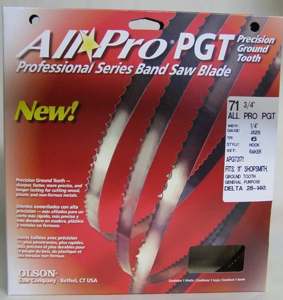Olson APG73171 71-3/4" to 72" All Pro PGT Premium Band Saw Blades 1/4" x.025" 6 TPI Style Hook
