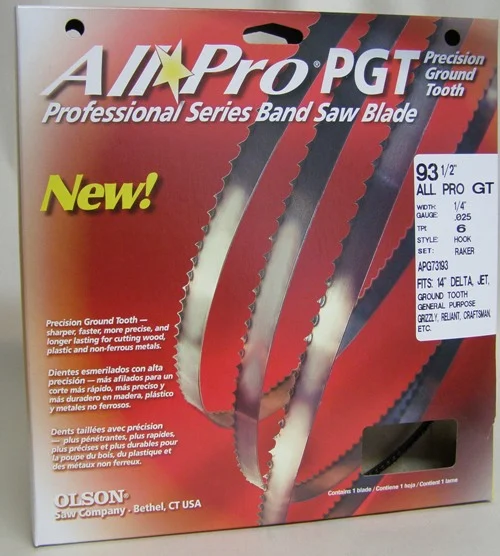 Olson APG73193 93-1/2" All Pro PGT Premium Band Saw Blade1/4" x .025" 6 TPI Style Hook