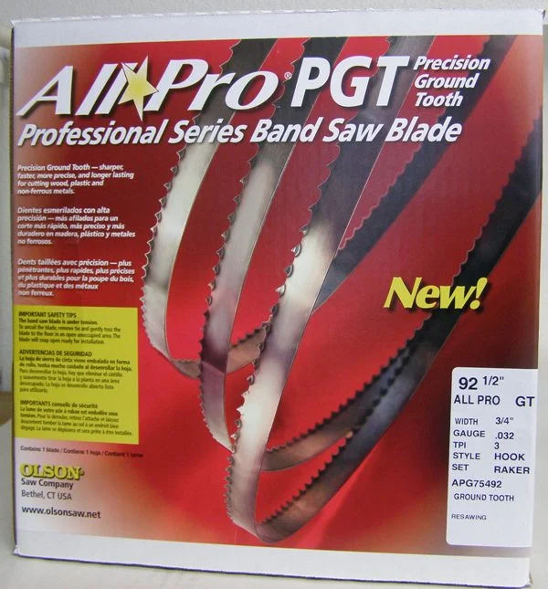 Olson APG75492 92-1/2" All Pro PGT Premium Band Saw Blade 3/4" x .025" 3 TPI Style Hook