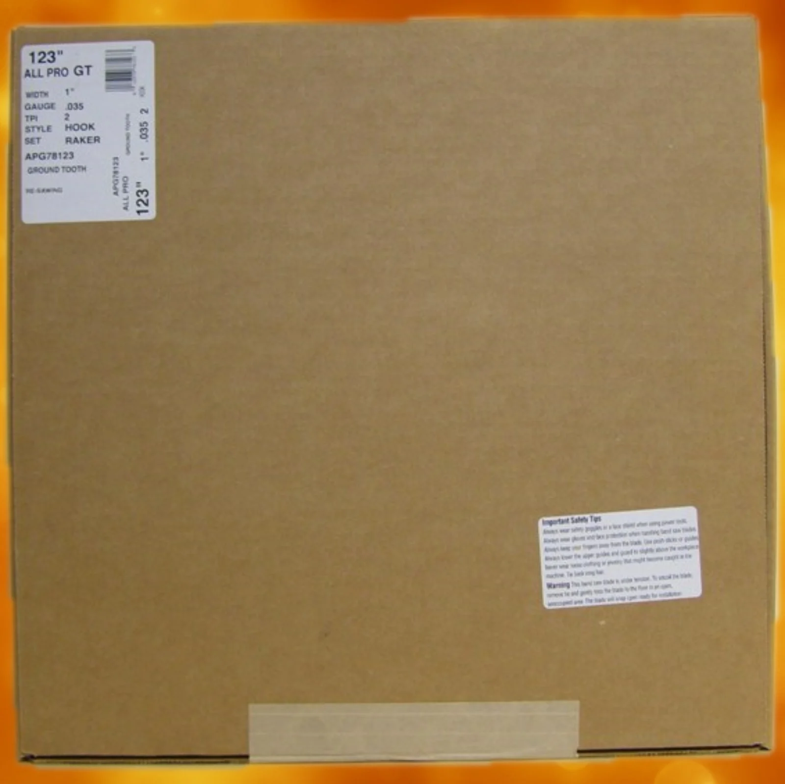 Olson APG78123 123" All Pro PGT Premium Band Saw Blade 1" x.035" 2 TPI Style Hook
