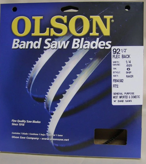 Olson Band Saw Blade FB14592 Olson Flex Back 92-1/2" x 1/4" x .025" 6 TPI Style Skip