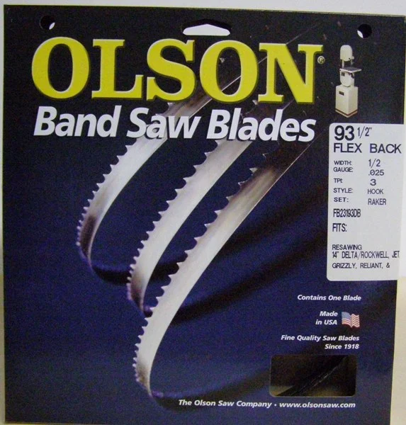 Olson FB23193 93-1/2" Band Saw Blade 1/2" x .025" 3 TPI Style Hook