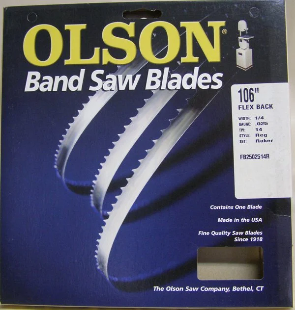 Olson FB2502514R106 106" Band Saw Blade 1/4" x .025 14 TPI Style Regular