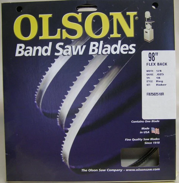 Olson FB2502518R98 98" Band Saw Blade 1/4' x .025' 18 TPI Style Regular