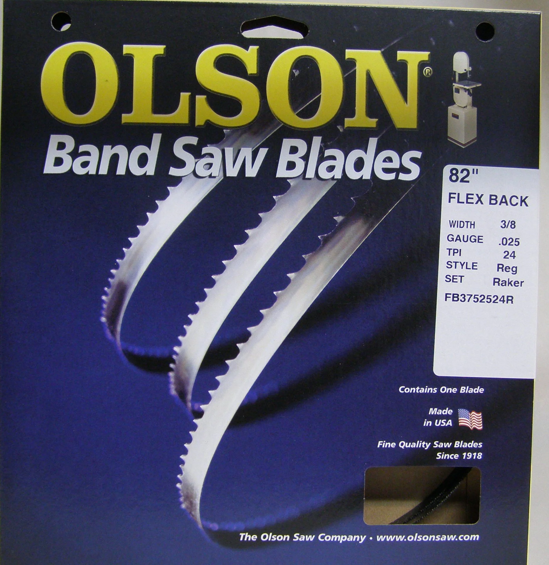 Olson FB3752524R 82" Band Saw Blade x 3/8" x .025" 24 TPI Style Regular