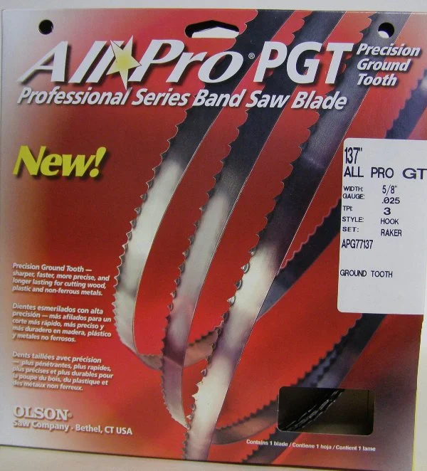 OlsonAPG77137 137" All Pro Band Saw Blade 5/8" x .025" 3 TPI Style Hook
