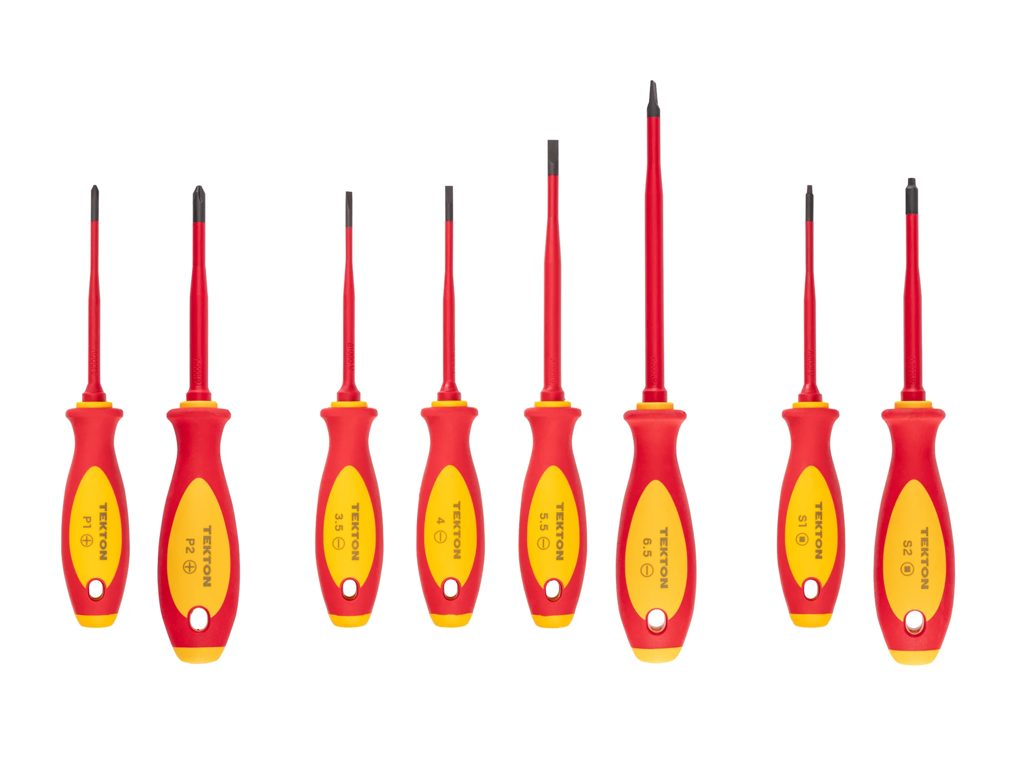 Phillips, Slotted, Square Insulated Screwdriver Set (8-Piece)
