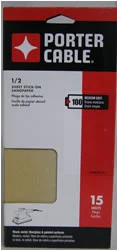 Porter Cable 1/2 Sheet, PSA Sanding Sheets - 100 Grit