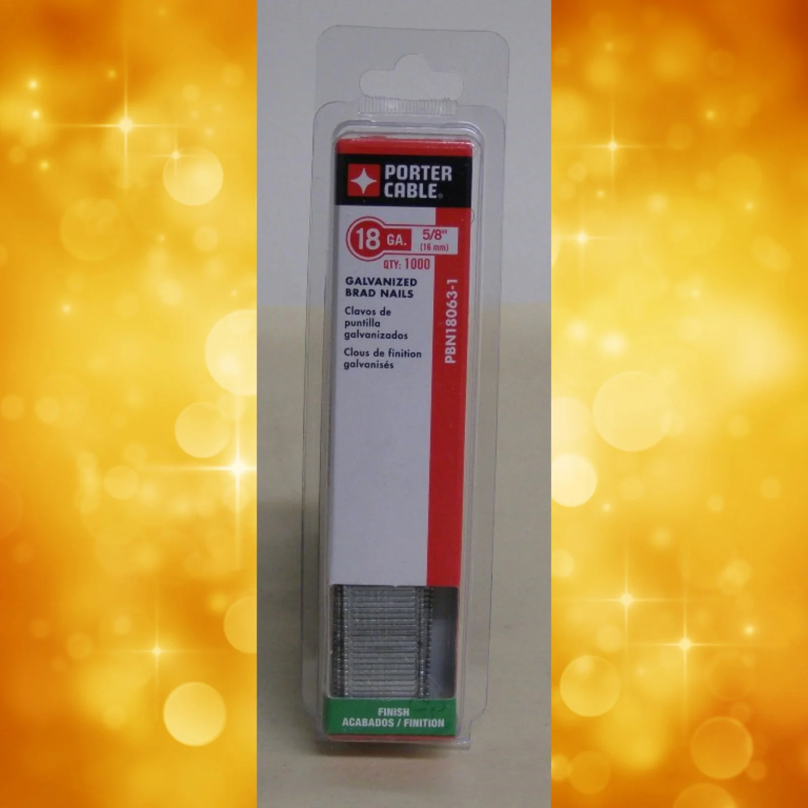 Porter Cable 18 GA. X 5/8"PBN18063-1 Galvanized Brad Nails Quantity of 1000