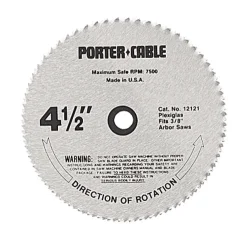 Porter Cable 314 Trim Saw Blade 4-1/2" diam., 3/8" arbor hole, 3/64" thick for Plexiglass